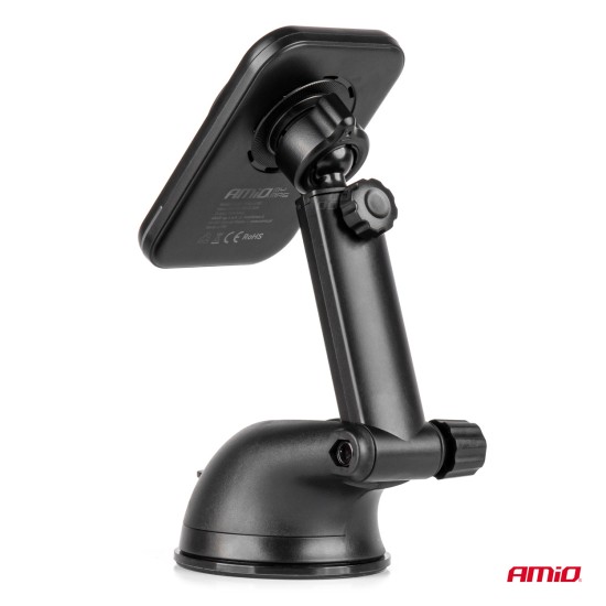 Amio - ΒΑΣΗ ΣΤΗΡΙΞΗΣ ΚΙΝΗΤΟΥ ΓΙΑ ΤΖΑΜΙ/ΤΑΜΠΛΟ ΜΑΓΝΗΤΙΚΗ ΜΕ ΑΣΥΡΜΑΤΗ ΦΟΡΤΙΣΗ QUICK CHARGE QI2 15W 360° - 1 Τεμ. (04181/AM)