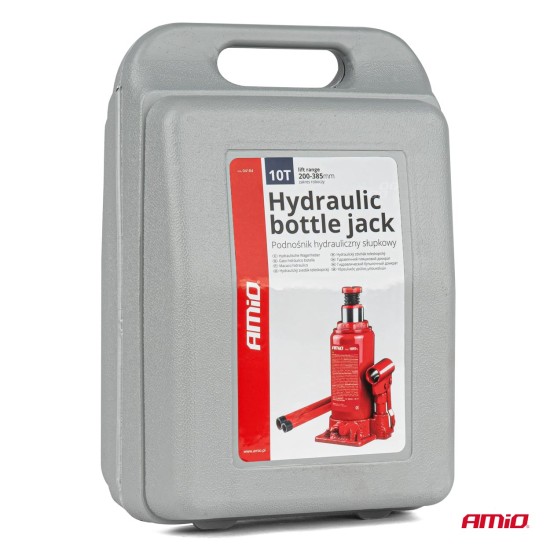 Amio - ΓΡΥΛΟΣ ΥΔΡΑΥΛΙΚΟΣ 10 ΤΟΝΩΝ (10.000kg) ΑΝΥΨΩΣΗ: 200-385mm ΜΕ ΒΑΛΙΤΣΑΚΙ - 1 τεμ. (04184/AM)