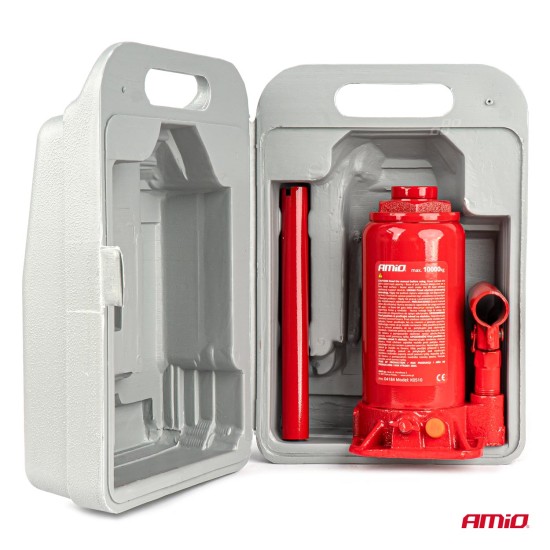 Amio - ΓΡΥΛΟΣ ΥΔΡΑΥΛΙΚΟΣ 10 ΤΟΝΩΝ (10.000kg) ΑΝΥΨΩΣΗ: 200-385mm ΜΕ ΒΑΛΙΤΣΑΚΙ - 1 τεμ. (04184/AM)