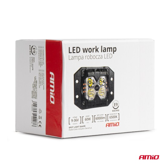 Amio - ΠΡΟΒΟΛΕΑΣ ΕΡΓΑΣΙΑΣ ΤΕΤΡΑΓΩΝΟΣ LED 60W 9-36V 6.000lm 6.500K AWL66 - 1 ΤΕΜ. (04207/AM)