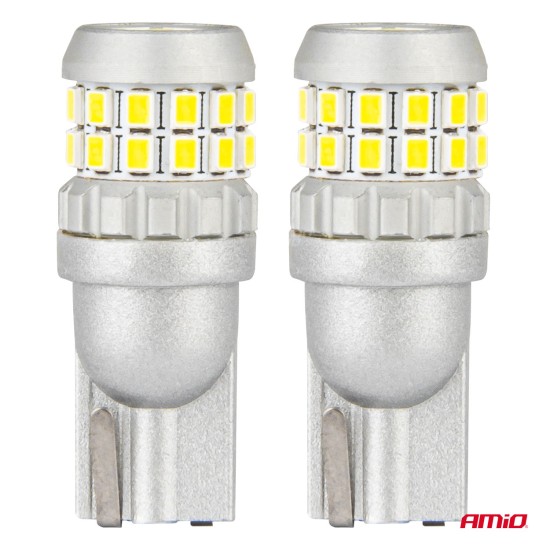 Amio - ΛΑΜΠΑΚΙΑ T10 W5W 12V/24V LED CAN-BUS 30xSMD 2016 ΛΕΥΚΟ 5500K - 2 ΤΕΜ. (04233/AM)