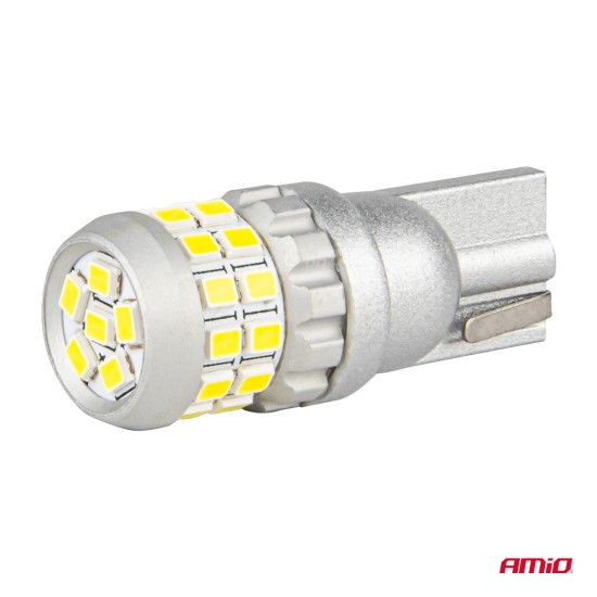 Amio - ΛΑΜΠΑΚΙΑ T10 W5W 12V/24V LED CAN-BUS 30xSMD 2016 ΛΕΥΚΟ 5500K - 2 ΤΕΜ. (04233/AM)