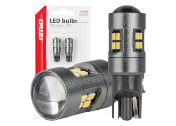 Amio - ΛΑΜΠΑΚΙΑ T10 W5W 12V/24V LED CAN-BUS 16xSMD 2016 ΛΕΥΚΟ ΦΩΣ 5.500K (ΣΕ ΧΡΩΜΑ ΧΡΩΜΙΟΥ) - 2 ΤΕΜ. (04234/AM)