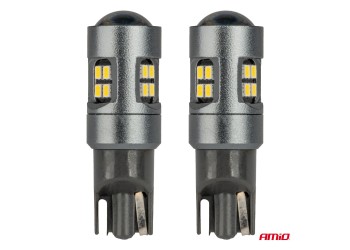 Amio - ΛΑΜΠΑΚΙΑ T10 W5W 12V/24V LED CAN-BUS 16xSMD 2016 ΛΕΥΚΟ ΦΩΣ 5.500K (ΣΕ ΧΡΩΜΑ ΧΡΩΜΙΟΥ) - 2 ΤΕΜ. (04234/AM)