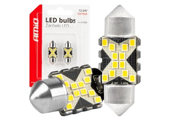 Amio - ΛΑΜΠΑΚΙΑ ΠΛΑΦΟΝΙΕΡΑΣ 31mm 12/24V C5W 5500K 12xSMD 2016 CAN-BUS FESTOON (ΛΕΥΚΟ) - 2 ΤΕΜ. (04235/AM)