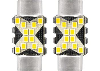 Amio - ΛΑΜΠΑΚΙΑ ΠΛΑΦΟΝΙΕΡΑΣ 31mm 12/24V C5W 5500K 12xSMD 2016 CAN-BUS FESTOON (ΛΕΥΚΟ) - 2 ΤΕΜ. (04235/AM)