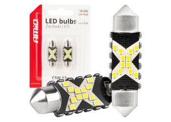 Amio - ΛΑΜΠΑΚΙΑ ΠΛΑΦΟΝΙΕΡΑΣ 36mm 12/24V C5W 5500K 12xSMD 2016 CAN-BUS FESTOON (ΛΕΥΚΟ) - 2 ΤΕΜ. (04236/AM)