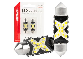 Amio - ΛΑΜΠΑΚΙΑ ΠΛΑΦΟΝΙΕΡΑΣ 41mm 12/24V C5W 5500K 12xSMD 2016 CAN-BUS FESTOON (ΛΕΥΚΟ) - 2 ΤΕΜ. (04238/AM)