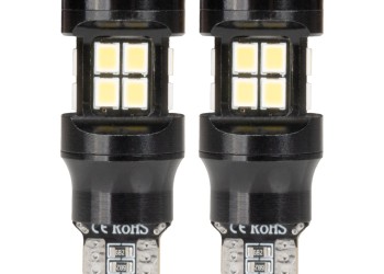 Amio - ΛΑΜΠΑΚΙΑ LED T15 W16W 12V/24V LED CAN-BUS 15xSMD 2835 ΛΕΥΚΟ ΦΩΣ 5.500K (ΣΕ ΧΡΩΜΑ ΜΑΥΡΟ) - 2 ΤΕΜ. (04245/AM)