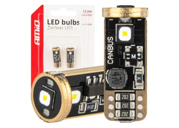 Amio - ΛΑΜΠΑΚΙΑ T10 W5W 12V/24V LED CAN-BUS 3xSMD 3838 ΛΕΥΚΟ 5500K - 2 ΤΕΜ. (04246/AM)