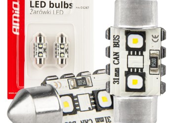 Amio - ΛΑΜΠΑΚΙΑ ΠΛΑΦΟΝΙΕΡΑΣ 31mm 12/24V C5W 5500K 12xSMD 3838 CAN-BUS FESTOON (ΛΕΥΚΟ) - 2 ΤΕΜ. (04247/AM)