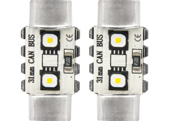 Amio - ΛΑΜΠΑΚΙΑ ΠΛΑΦΟΝΙΕΡΑΣ 31mm 12/24V C5W 5500K 12xSMD 3838 CAN-BUS FESTOON (ΛΕΥΚΟ) - 2 ΤΕΜ. (04247/AM)