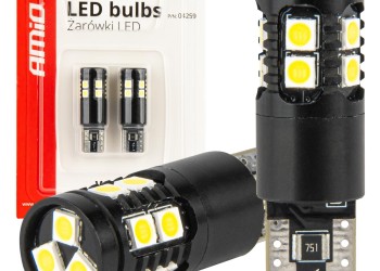 Amio - ΛΑΜΠΑΚΙΑ T10 W5W 12V/24V LED CAN-BUS 13xSMD 3030 ΛΕΥΚΟ 5500K - 2 ΤΕΜ. (04259/AM)