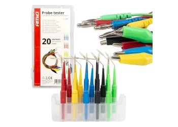 Amio - ΔΟΚΙΜΑΣΤΙΚΑ ΚΑΛΩΔΙΑ (ΤΕΣΤΕΡ) ΜΕ ΔΟΚΙΜΑΣΤΙΚΕΣ ΜΥΤΕΣ/ΤΣΙΜΠΙΔΑΚΙΑ/ΑΚΡΟΔΕΚΤΕΣ (ΚΡΟΚΟΔΕΙΛΑΚΙΑ) - 20 ΤΕΜ. (04274/AM)