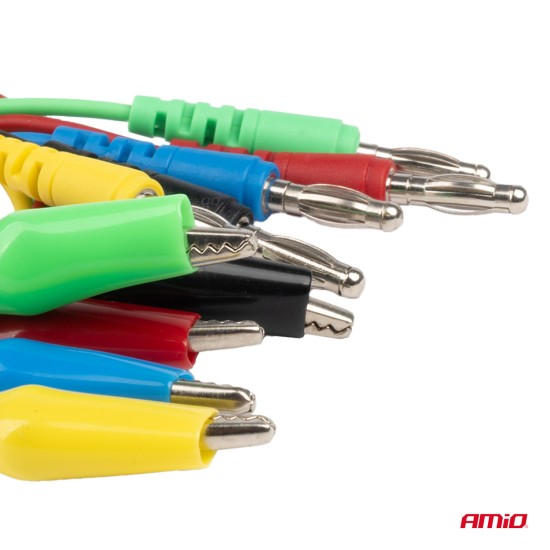 Amio - ΔΟΚΙΜΑΣΤΙΚΑ ΚΑΛΩΔΙΑ (ΤΕΣΤΕΡ) ΜΕ ΔΟΚΙΜΑΣΤΙΚΕΣ ΜΥΤΕΣ/ΤΣΙΜΠΙΔΑΚΙΑ/ΑΚΡΟΔΕΚΤΕΣ (ΚΡΟΚΟΔΕΙΛΑΚΙΑ) - 20 ΤΕΜ. (04274/AM)