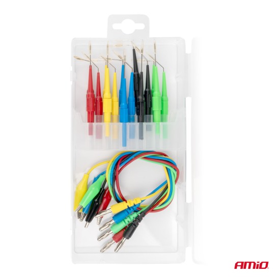 Amio - ΔΟΚΙΜΑΣΤΙΚΑ ΚΑΛΩΔΙΑ (ΤΕΣΤΕΡ) ΜΕ ΔΟΚΙΜΑΣΤΙΚΕΣ ΜΥΤΕΣ/ΤΣΙΜΠΙΔΑΚΙΑ/ΑΚΡΟΔΕΚΤΕΣ (ΚΡΟΚΟΔΕΙΛΑΚΙΑ) - 20 ΤΕΜ. (04274/AM)