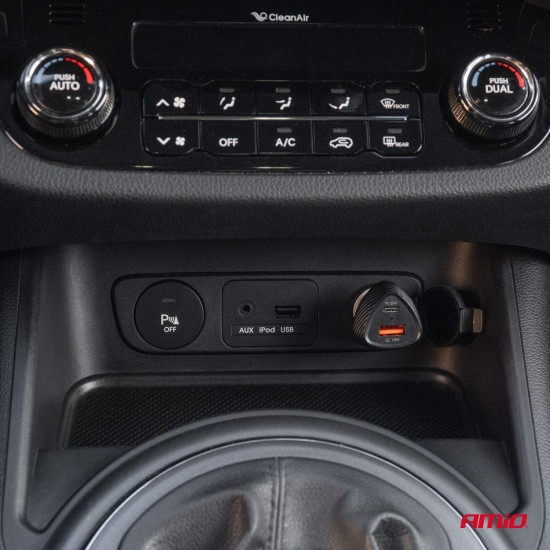 Amio - ΦΟΡΤΙΣΤΗΣ ΑΝΑΠΤΗΡΑ ΜΕ 2 ΘΥΡΕΣ USB-A QUICK CHARGE+USB-C 38W ΜΑΥΡΟ - 1 Τεμ. (04283/AM)