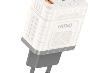 Amio - ΦΟΡΤΙΣΤΗΣ ΜΕ ΟΙΚΙΑΚΗ ΠΡΙΖΑ ΜΕ 2 ΘΥΡΕΣ USB-A+USB-C 30W 100-240V ΛΕΥΚΟ - 1 Τεμ. (04286/AM)