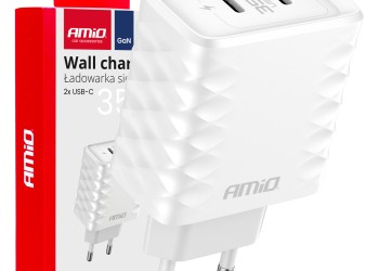 Amio - ΦΟΡΤΙΣΤΗΣ ΜΕ ΟΙΚΙΑΚΗ ΠΡΙΖΑ ΜΕ 2 ΘΥΡΕΣ 2xUSB-C 35W 100-240V ΛΕΥΚΟ - 1 Τεμ. (04288/AM)