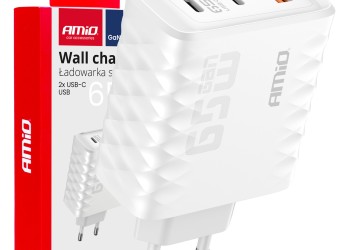 Amio - ΦΟΡΤΙΣΤΗΣ ΜΕ ΟΙΚΙΑΚΗ ΠΡΙΖΑ ΜΕ 3 ΘΥΡΕΣ 2xUSB-C+USB-A 65W 100-240V ΛΕΥΚΟ - 1 Τεμ. (04289/AM)