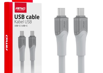 Amio - ΚΑΛΩΔΙΟ ΦΟΡΤΙΣΗΣ ΚΑΙ ΜΕΤΑΦΟΡΑΣ ΔΕΔΟΜΕΝΩΝ ΑΠΟ USB TYPE C ΣΕ USB TYPE C 200CM 60W ΛΕΥΚΟ - 1 Τεμ. (04292/AM)