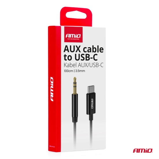 Amio - ΚΑΛΩΔΙΟ ΣΥΝΔΕΣΗΣ ΑΝΤΑΠΤΟΡΑΣ ΑΠΟ USB-C ΣΕ AUX MINI JACK 3.5mm 1m - 1 Τεμ. (04294/AM)