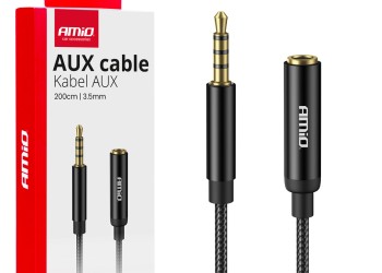 Amio - ΚΑΛΩΔΙΟ ΣΥΝΔΕΣΗΣ AUX MINI JACK ΑΠΟ ΑΡΣΕΝΙΚΟ 3.5mm ΣΕ ΘΗΛΥΚΟ 3.5mm 2m - 1 Τεμ. (04296/AM)