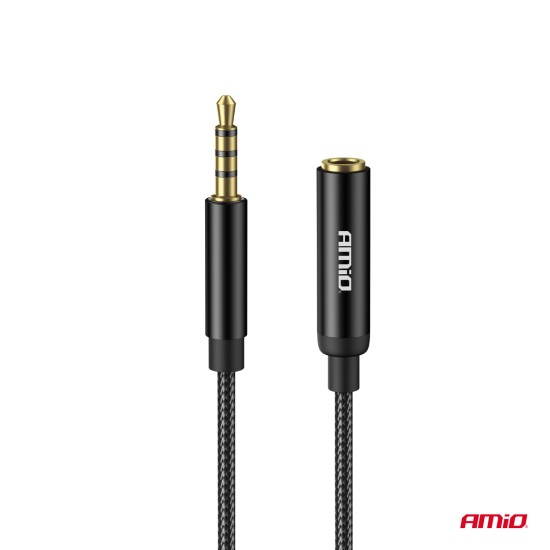 Amio - ΚΑΛΩΔΙΟ ΣΥΝΔΕΣΗΣ AUX MINI JACK ΑΠΟ ΑΡΣΕΝΙΚΟ 3.5mm ΣΕ ΘΗΛΥΚΟ 3.5mm 2m - 1 Τεμ. (04296/AM)