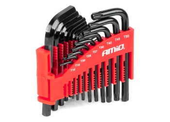 Amio - ΚΛΕΙΔΙΑ ΑΛΛΕΝ (ALLEN) ΕΞΑΓΩΝΑ & ΚΛΕΙΔΙΑ TORX ΧΡΩΜΙΟ-ΒΑΝΑΔΙΟ (CRV) ΔΙΑΦΟΡΑ ΜΕΓΕΘΗ ΜΑΥΡΑ - 22 ΤΕΜ. (04297/AM)