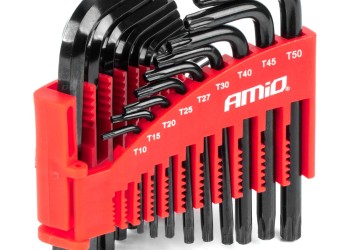 Amio - ΚΛΕΙΔΙΑ ΑΛΛΕΝ (ALLEN) ΕΞΑΓΩΝΑ & ΚΛΕΙΔΙΑ TORX ΧΡΩΜΙΟ-ΒΑΝΑΔΙΟ (CRV) ΔΙΑΦΟΡΑ ΜΕΓΕΘΗ ΜΑΥΡΑ - 22 ΤΕΜ. (04297/AM)