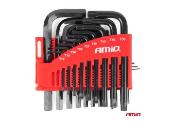 Amio - ΚΛΕΙΔΙΑ ΑΛΛΕΝ (ALLEN) ΕΞΑΓΩΝΑ & ΚΛΕΙΔΙΑ TORX ΧΡΩΜΙΟ-ΒΑΝΑΔΙΟ (CRV) ΔΙΑΦΟΡΑ ΜΕΓΕΘΗ ΜΑΥΡΑ - 22 ΤΕΜ. (04297/AM)