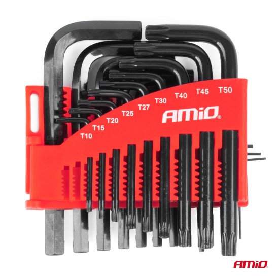 Amio - ΚΛΕΙΔΙΑ ΑΛΛΕΝ (ALLEN) ΕΞΑΓΩΝΑ & ΚΛΕΙΔΙΑ TORX ΧΡΩΜΙΟ-ΒΑΝΑΔΙΟ (CRV) ΔΙΑΦΟΡΑ ΜΕΓΕΘΗ ΜΑΥΡΑ - 22 ΤΕΜ. (04297/AM)