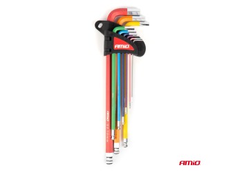 Amio - ΚΛΕΙΔΙΑ ΑΛΛΕΝ (ALLEN) ΕΞΑΓΩΝΑ ΑΤΣΑΛΙ S2 ΔΙΑΦΟΡΑ ΜΕΓΕΘΗ ΔΙΑΦΟΡΑ ΧΡΩΜΑΤΑ XL - 9 ΤΕΜ. (04299/AM)