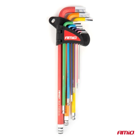 Amio - ΚΛΕΙΔΙΑ ΑΛΛΕΝ (ALLEN) ΕΞΑΓΩΝΑ ΑΤΣΑΛΙ S2 ΔΙΑΦΟΡΑ ΜΕΓΕΘΗ ΔΙΑΦΟΡΑ ΧΡΩΜΑΤΑ XL - 9 ΤΕΜ. (04299/AM)