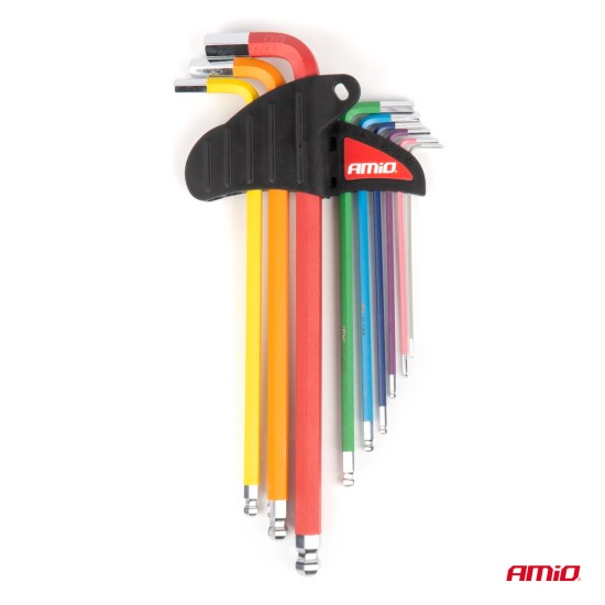 Amio - ΚΛΕΙΔΙΑ ΑΛΛΕΝ (ALLEN) ΕΞΑΓΩΝΑ ΑΤΣΑΛΙ S2 ΔΙΑΦΟΡΑ ΜΕΓΕΘΗ ΔΙΑΦΟΡΑ ΧΡΩΜΑΤΑ XL - 9 ΤΕΜ. (04299/AM)