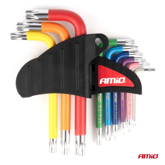 Amio - ΣΕΤ ΚΛΕΙΔΙΑ TORX ΑΤΣΑΛΙ S2 ΔΙΑΦΟΡΑ ΜΕΓΕΘΗ ΔΙΑΦΟΡΑ ΧΡΩΜΑΤΑ - 9 ΤΕΜ. (04300/AM)