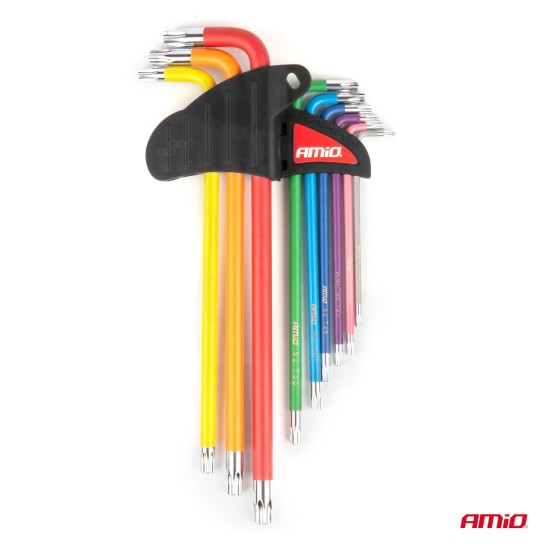 Amio - ΣΕΤ ΚΛΕΙΔΙΑ TORX ΑΤΣΑΛΙ S2 ΔΙΑΦΟΡΑ ΜΕΓΕΘΗ ΔΙΑΦΟΡΑ ΧΡΩΜΑΤΑ XL - 9 ΤΕΜ. (04301/AM)