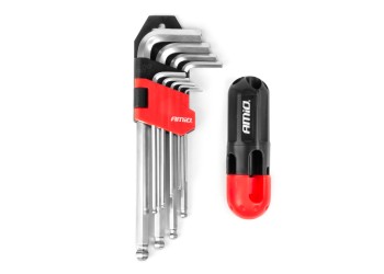 Amio - ΣΕΤ ΚΛΕΙΔΙΑ ΑΛΛΕΝ (ALLEN) ΕΞΑΓΩΝΑ ΧΡΩΜΙΟ-ΒΑΝΑΔΙΟ (CRV) XL ΔΙΑΦΟΡΑ ΜΕΓΕΘΗ - 9 ΤΕΜ. (04302/AM)