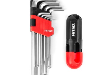 Amio - ΣΕΤ ΚΛΕΙΔΙΑ ΑΛΛΕΝ (ALLEN) ΕΞΑΓΩΝΑ ΧΡΩΜΙΟ-ΒΑΝΑΔΙΟ (CRV) XL ΔΙΑΦΟΡΑ ΜΕΓΕΘΗ - 9 ΤΕΜ. (04302/AM)