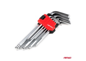 Amio - ΣΕΤ ΚΛΕΙΔΙΑ ΑΛΛΕΝ (ALLEN) ΕΞΑΓΩΝΑ ΧΡΩΜΙΟ-ΒΑΝΑΔΙΟ (CRV) XL ΔΙΑΦΟΡΑ ΜΕΓΕΘΗ - 9 ΤΕΜ. (04302/AM)