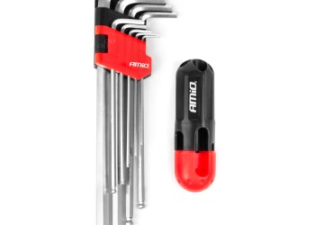 Amio - ΣΕΤ ΚΛΕΙΔΙΑ ΑΛΛΕΝ (ALLEN) ΕΞΑΓΩΝΑ ΧΡΩΜΙΟ-ΒΑΝΑΔΙΟ (CRV) ΔΙΑΦΟΡΑ ΜΕΓΕΘΗ - 9 ΤΕΜ. (04303/AM)