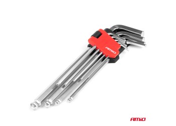 Amio - ΣΕΤ ΚΛΕΙΔΙΑ ΑΛΛΕΝ (ALLEN) ΕΞΑΓΩΝΑ ΧΡΩΜΙΟ-ΒΑΝΑΔΙΟ (CRV) ΔΙΑΦΟΡΑ ΜΕΓΕΘΗ - 9 ΤΕΜ. (04303/AM)