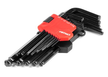 Amio - ΣΕΤ ΚΛΕΙΔΙΑ ΑΛΛΕΝ (ALLEN) ΕΞΑΓΩΝΑ ΧΡΩΜΙΟ-ΒΑΝΑΔΙΟ (CRV) ΔΙΑΦΟΡΑ ΜΕΓΕΘΗ ΣΕ ΜΑΥΡΟ ΧΡΩΜΑ - 9 ΤΕΜ. (04304/AM)