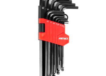 Amio - ΣΕΤ ΚΛΕΙΔΙΑ ΑΛΛΕΝ (ALLEN) ΕΞΑΓΩΝΑ ΧΡΩΜΙΟ-ΒΑΝΑΔΙΟ (CRV) ΔΙΑΦΟΡΑ ΜΕΓΕΘΗ ΣΕ ΜΑΥΡΟ ΧΡΩΜΑ - 9 ΤΕΜ. (04304/AM)