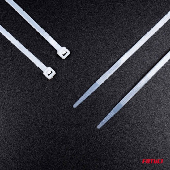 Amio - ΔΕΜΑΤΙΚΑ/ΔΕΤΙΚΑ ΚΑΛΩΔΙΩΝ TIE WRAP (ΤΑΙΡΑΠ) 2.5 x 150mm (ΛΕΥΚΟ) - 100 ΤΕΜ. (04306/AM)