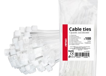 Amio - ΔΕΜΑΤΙΚΑ/ΔΕΤΙΚΑ ΚΑΛΩΔΙΩΝ TIE WRAP (ΤΑΙΡΑΠ) 3.6 x 150mm (ΛΕΥΚΟ) - 100 ΤΕΜ. (04308/AM)