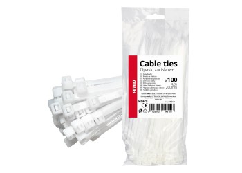 Amio - ΔΕΜΑΤΙΚΑ/ΔΕΤΙΚΑ ΚΑΛΩΔΙΩΝ TIE WRAP (ΤΑΙΡΑΠ) 4.8 x 200mm (ΛΕΥΚΟ) - 100 ΤΕΜ. (04310/AM)