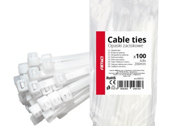 Amio - ΔΕΜΑΤΙΚΑ/ΔΕΤΙΚΑ ΚΑΛΩΔΙΩΝ TIE WRAP (ΤΑΙΡΑΠ) 4.8 x 200mm (ΛΕΥΚΟ) - 100 ΤΕΜ. (04310/AM)