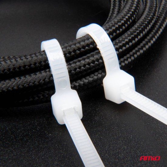 Amio - ΔΕΜΑΤΙΚΑ/ΔΕΤΙΚΑ ΚΑΛΩΔΙΩΝ TIE WRAP (ΤΑΙΡΑΠ) 4.8 x 300mm (ΛΕΥΚΟ) - 100 ΤΕΜ. (04311/AM)