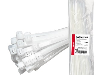 Amio - ΔΕΜΑΤΙΚΑ/ΔΕΤΙΚΑ ΚΑΛΩΔΙΩΝ TIE WRAP (ΤΑΙΡΑΠ) 4.8 x 350mm (ΛΕΥΚΟ) - 100 ΤΕΜ. (04312/AM)